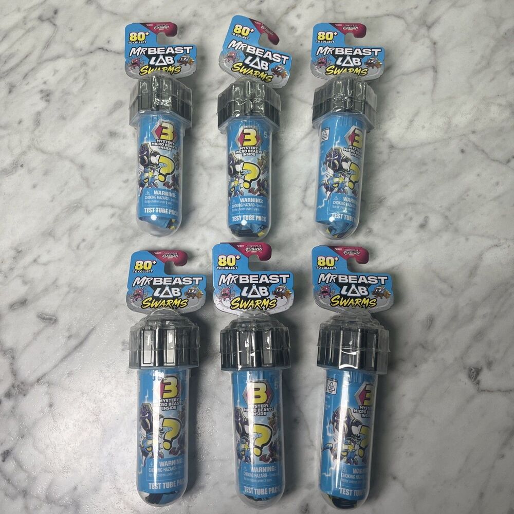 MrBeast Lab Swarms Mystery Micro Beasts Test Tube  Lot of 6 New Battle Fusion